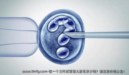 做一个三代试管婴儿要花多少钱？请注意价格公告！